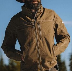 KUHL Burr Jacket Vintage Patina Dye Full Zip FLEECE Lined Coat Workwear sz M